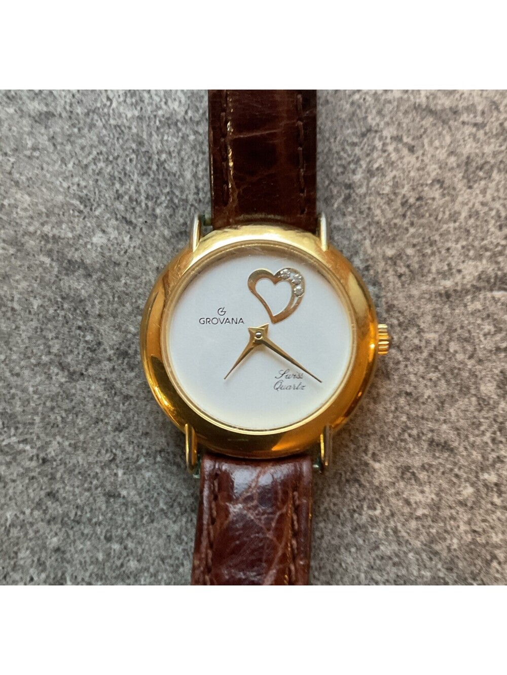 Grovana Quartz Women’s Swiss Watch Special Edition Diamond Heart Dial A6